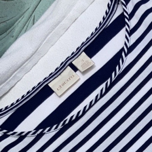 💖NEW!💖Chico’s Tunic Mixed Striped Tee in Size 3 NWOT! - Picture 1 of 10